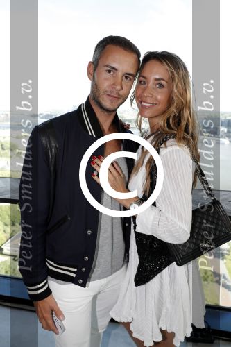 Amsterdam 11 juli 2016 
Modeshow Maria Tailor in de amsterdam Lookout aan het IJ. Renee Vervoorn met man Guy v d Reijden