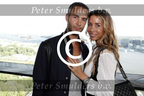 Amsterdam 11 juli 2016 
Modeshow Maria Tailor in de amsterdam Lookout aan het IJ. Renee Vervoorn met man Guy v d Reijden