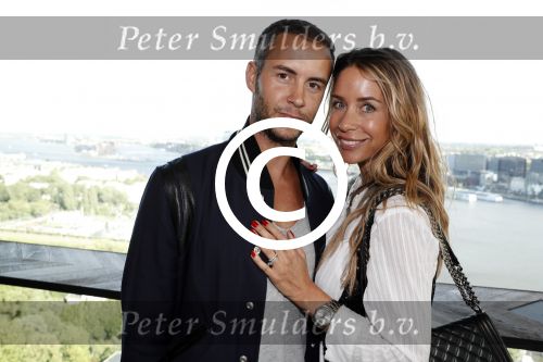 Amsterdam 11 juli 2016 
Modeshow Maria Tailor in de amsterdam Lookout aan het IJ. Renee Vervoorn met man Guy v d Reijden