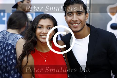 Amsterdam 17 juli 2016
Premiere huisdiergeheimen in Pathe arena. Tara Hetharia met vriend