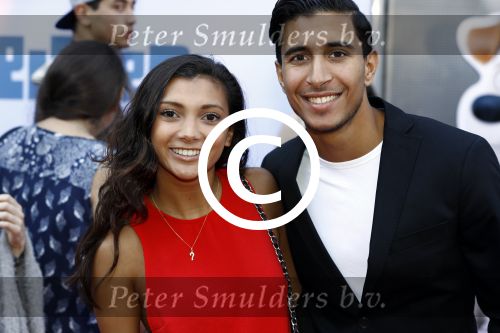 Amsterdam 17 juli 2016
Premiere huisdiergeheimen in Pathe arena. Tara Hetharia met vriend