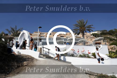 ibiza 23 juni 2017
Opening restarant club Xaxa van EWesley Sneijder en zijn vrouw Yolanthe Sneijder Cabau op eht strand van Cala Tarida.