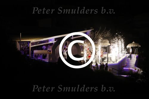 ibiza 23 juni 2017
Opening restarant club Xaxa van EWesley Sneijder en zijn vrouw Yolanthe Sneijder Cabau op eht strand van Cala Tarida.