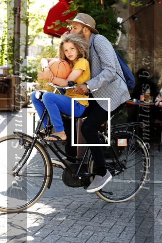 Amsterdam 12 juli 2018
Alain Clark met zijn zoontje op de fiets.