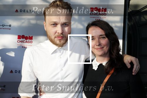 Amsterdam 14 juli 2018
25 jaar boom boom chicago in Carre. Arjan Lubach met vriendin