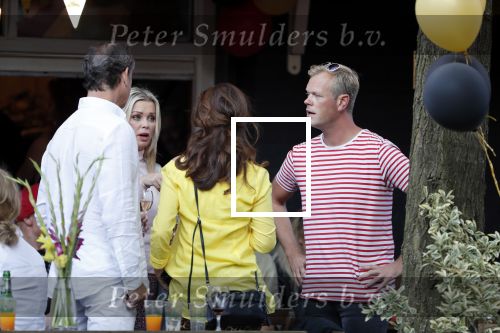 Amsterdam 13 juli 2018
Bridget Maasland en Leon de Ruiter op terras met Carolien de Bruijn en Erik de Vogel