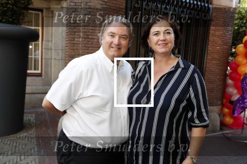 Amsterdam 15 juli 2018
Frits Huffnagel feestje voor zijn 50e verjaardag bij hotel the Grand. Erwin v Lambaart met vrouw