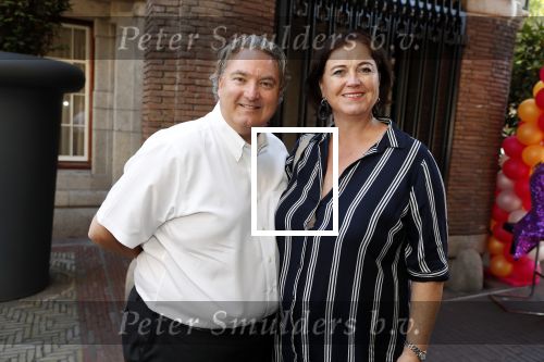 Amsterdam 15 juli 2018
Frits Huffnagel feestje voor zijn 50e verjaardag bij hotel the Grand. Erwin v Lambaart met vrouw