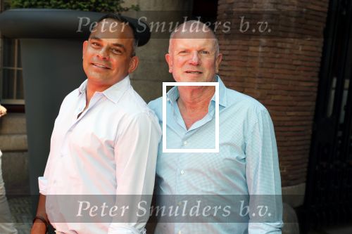 Amsterdam 15 juli 2018
Frits Huffnagel feestje voor zijn 50e verjaardag bij hotel the Grand. Evert Santegoeds met Robert Halewijn