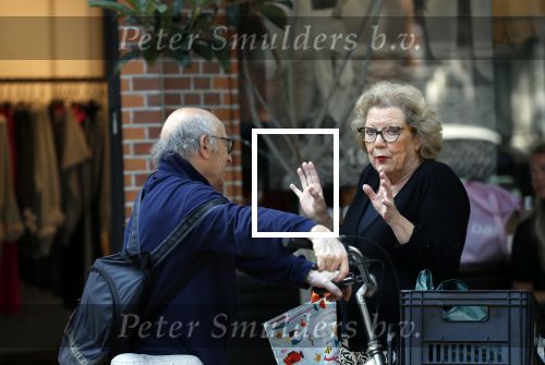 Amsterdam 4 juli 2018
Odette Taminiau en Frans Weisz aan het kletsen op de cornelis schuytstraat.