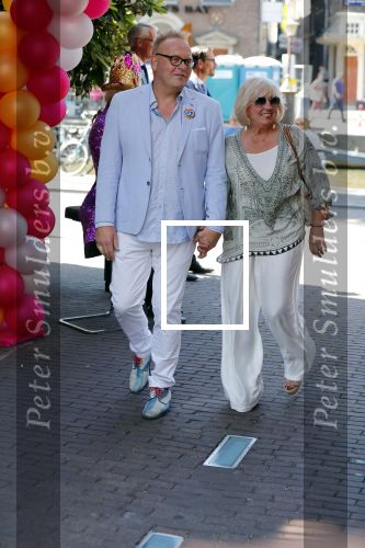 Amsterdam 15 juli 2018
Frits Huffnagel feestje voor zijn 50e verjaardag bij hotel the Grand. Frits met Willeke Alberti