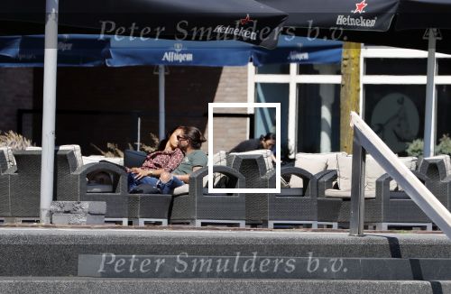 Almere 3 juli 2018
Glennis Grace met haar nieuwe vriend Levy Simon op terras.