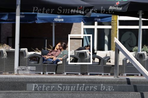 Almere 3 juli 2018
Glennis Grace met haar nieuwe vriend Levy Simon op terras.