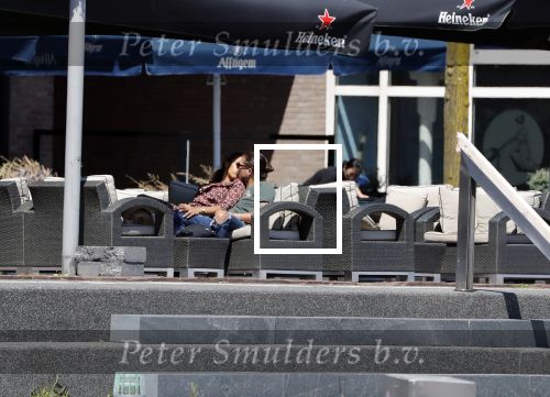 Almere 3 juli 2018
Glennis Grace met haar nieuwe vriend Levy Simon op terras.