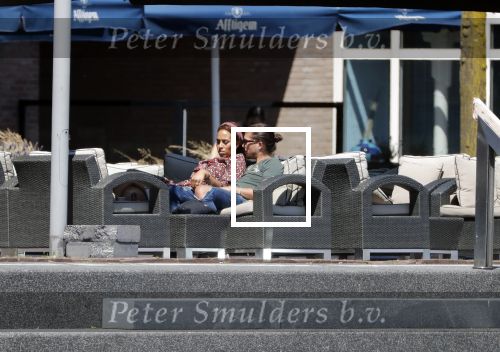 Almere 3 juli 2018
Glennis Grace met haar nieuwe vriend Levy Simon op terras.