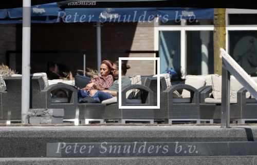 Almere 3 juli 2018
Glennis Grace met haar nieuwe vriend Levy Simon op terras.