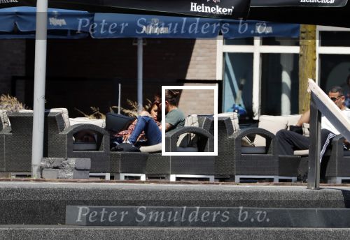 Almere 3 juli 2018
Glennis Grace met haar nieuwe vriend Levy Simon op terras.