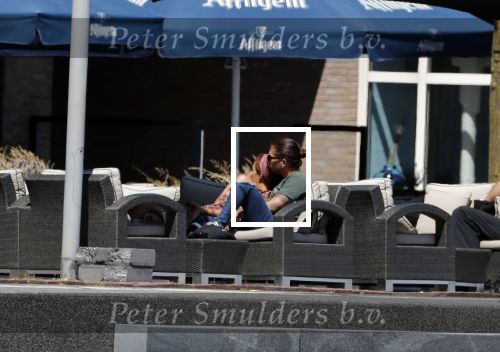 Almere 3 juli 2018
Glennis Grace met haar nieuwe vriend Levy Simon op terras.