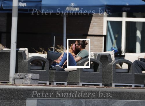 Almere 3 juli 2018
Glennis Grace met haar nieuwe vriend Levy Simon op terras.