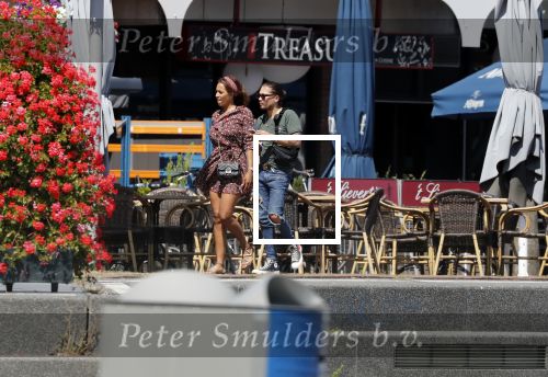 Almere 3 juli 2018
Glennis Grace met haar nieuwe vriend Levy Simon op terras.