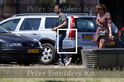 Almere 3 juli 2018
Glennis Grace met haar nieuwe vriend Levy Simon op terras.