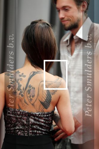 Amsterdam 30 juli 2018
Premiere Mission Impossible in Pathe Arena. Jennifer de Jong met vriend en tatoo