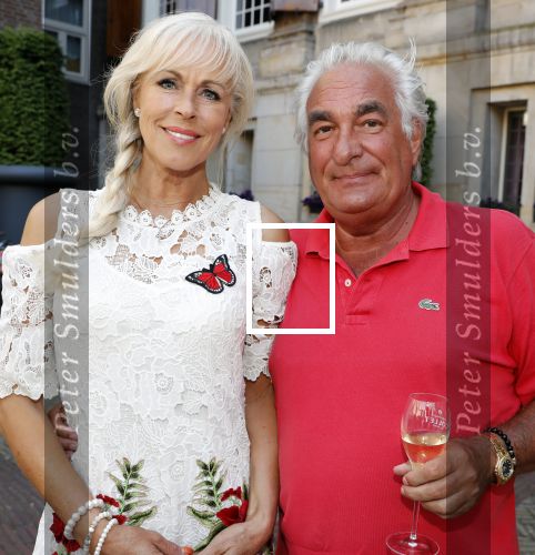 Amsterdam 15 juli 2018
Frits Huffnagel feestje voor zijn 50e verjaardag bij hotel the Grand. Marga Bult met partner Ludo Voeten