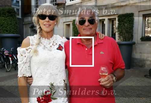 Amsterdam 15 juli 2018
Frits Huffnagel feestje voor zijn 50e verjaardag bij hotel the Grand. Marga Bult met partner Ludo Voeten