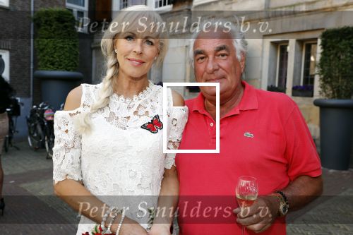Amsterdam 15 juli 2018
Frits Huffnagel feestje voor zijn 50e verjaardag bij hotel the Grand. Marga Bult met partner Ludo Voeten