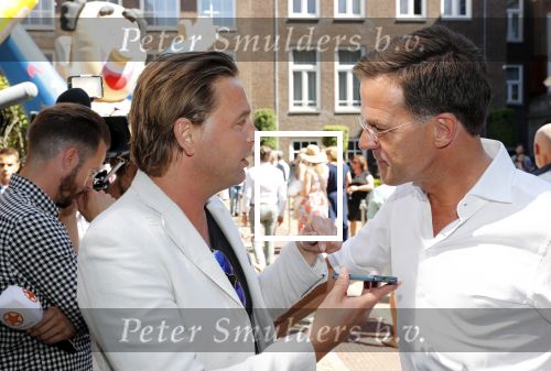 Amsterdam 15 juli 2018
Frits Huffnagel feestje voor zijn 50e verjaardag bij hotel the Grand. Matthijs Albers en Mark Rutte