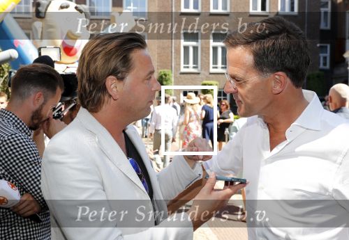 Amsterdam 15 juli 2018
Frits Huffnagel feestje voor zijn 50e verjaardag bij hotel the Grand. Matthijs Albers en Mark Rutte