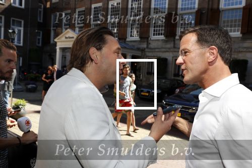 Amsterdam 15 juli 2018
Frits Huffnagel feestje voor zijn 50e verjaardag bij hotel the Grand. Matthijs Albers en Mark Rutte