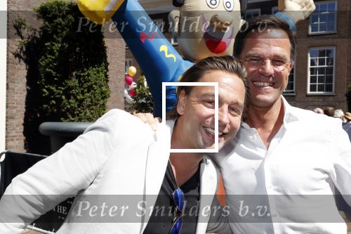 Amsterdam 15 juli 2018
Frits Huffnagel feestje voor zijn 50e verjaardag bij hotel the Grand. Matthijs Albers en Mark Rutte