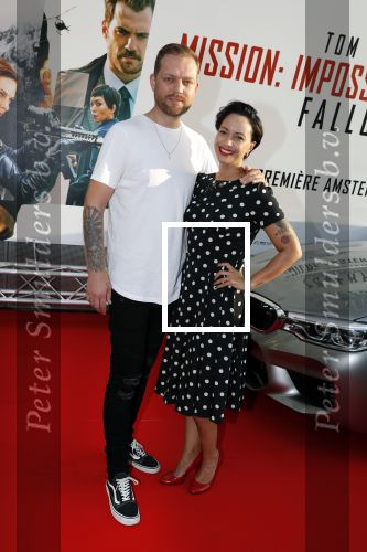 Amsterdam 30 juli 2018
Premiere Mission Impossible in Pathe Arena. Sonja Silva met man Pyke Pos
