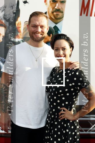 Amsterdam 30 juli 2018
Premiere Mission Impossible in Pathe Arena. Sonja Silva met man Pyke Pos