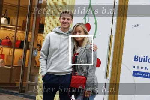 Amsterdam 3 juli 2019
Frenkie de Jong met zijn vriendin Mikky Kiemeney op de PC Hooftstraat. Frenkie draagt kleding van het merk van zijn vriendin.