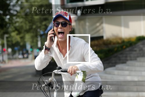 Den Haag 26 juli 2019
Rogier Smit ( paleis voor een prikkie) op de fiets in Den Haag.