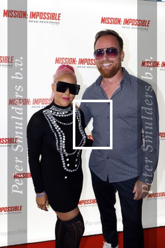 Amsterdam 10 juli 2023
Premiere Mission Impossible in Pathe Arena .Djamilia Celina met partner