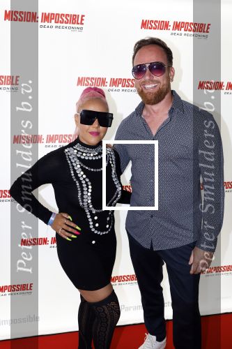Amsterdam 10 juli 2023
Premiere Mission Impossible in Pathe Arena .Djamilia Celina met partner