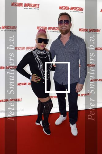 Amsterdam 10 juli 2023
Premiere Mission Impossible in Pathe Arena .Djamilia Celina met partner