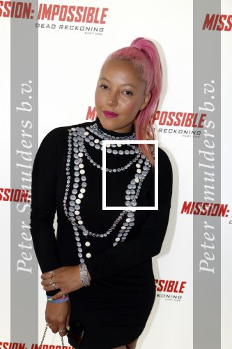 Amsterdam 10 juli 2023
Premiere Mission Impossible in Pathe Arena .Djamilia Celina met partner