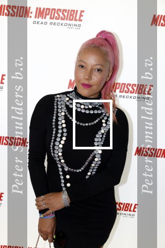 Amsterdam 10 juli 2023
Premiere Mission Impossible in Pathe Arena .Djamilia Celina met partner