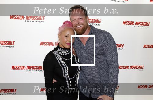Amsterdam 10 juli 2023
Premiere Mission Impossible in Pathe Arena .Djamilia Celina met partner