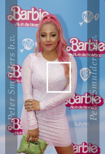 Amsterdam 18 juli 2023
Premiere Barbie in Tuschinski. Djamilla Celina met partner