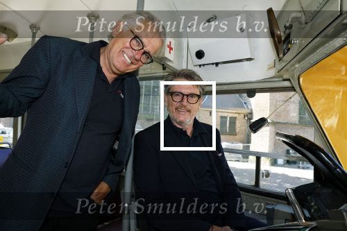 Den Haag 2 juli 2023
Erik de Zwart en vriiend/collega Paul v d Lugt rijden op een tram in Den haag
