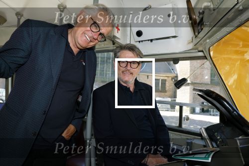 Den Haag 2 juli 2023
Erik de Zwart en vriiend/collega Paul v d Lugt rijden op een tram in Den haag
