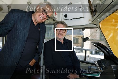 Den Haag 2 juli 2023
Erik de Zwart en vriiend/collega Paul v d Lugt rijden op een tram in Den haag