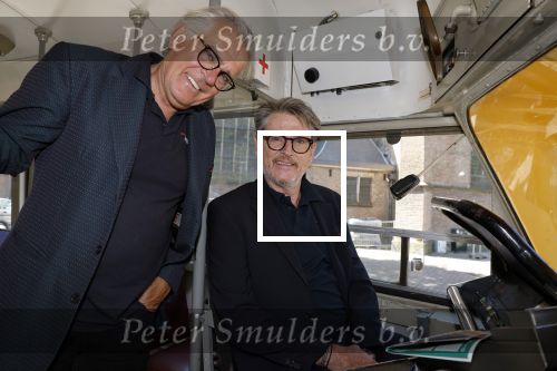 Den Haag 2 juli 2023
Erik de Zwart en vriiend/collega Paul v d Lugt rijden op een tram in Den haag