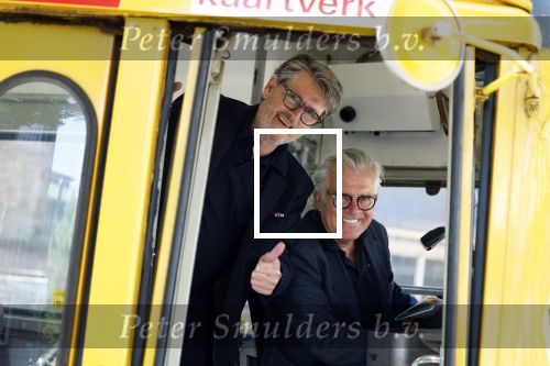 Den Haag 2 juli 2023
Erik de Zwart en vriiend/collega Paul v d Lugt rijden op een tram in Den haag