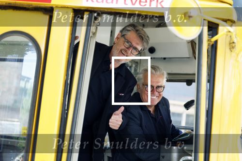 Den Haag 2 juli 2023
Erik de Zwart en vriiend/collega Paul v d Lugt rijden op een tram in Den haag